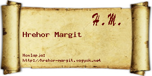 Hrehor Margit névjegykártya